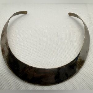 Vintage Taxco Mexico Sterling Silver Torque Collar Choker Necklace